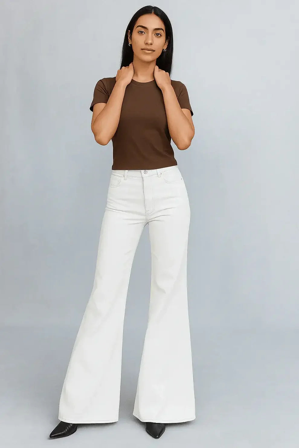 Bershka White Flare Jeans