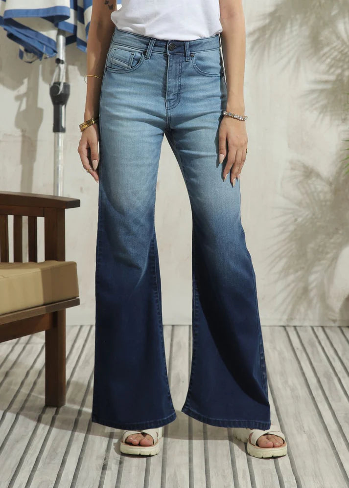 Ombre Blue Flare Jeans