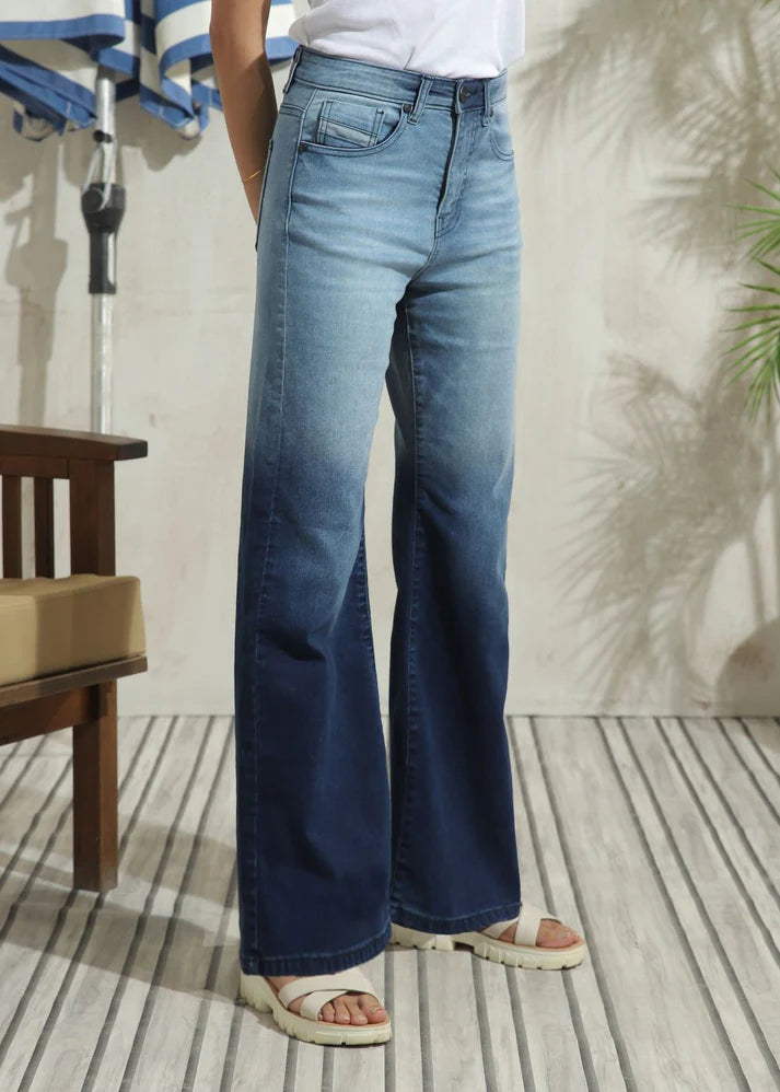 Ombre Blue Flare Jeans