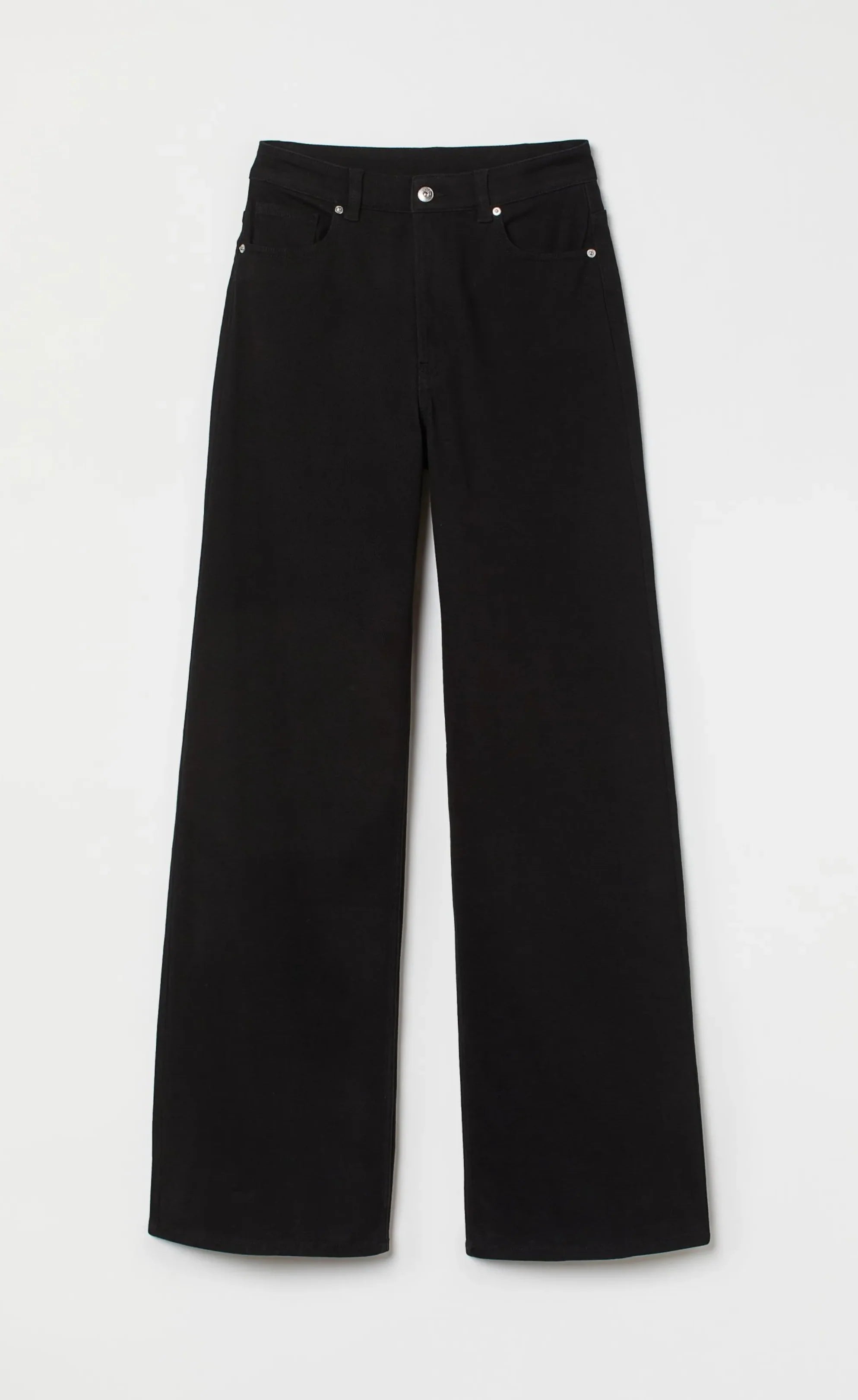 ZARA Faded Black High-Waist Wide-Leg Jeans