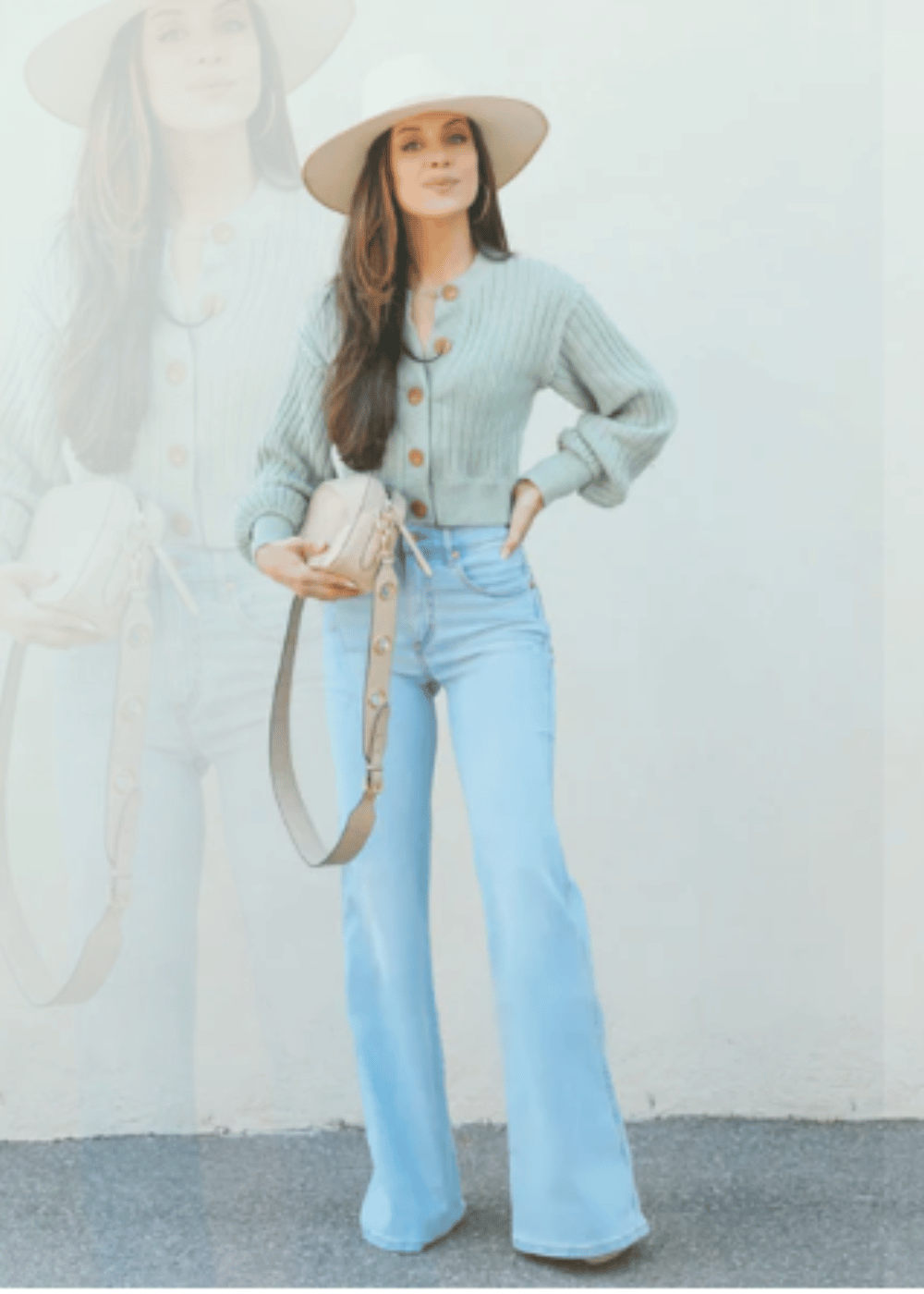 Esprit Light Blue High Waisted Flare Jeans