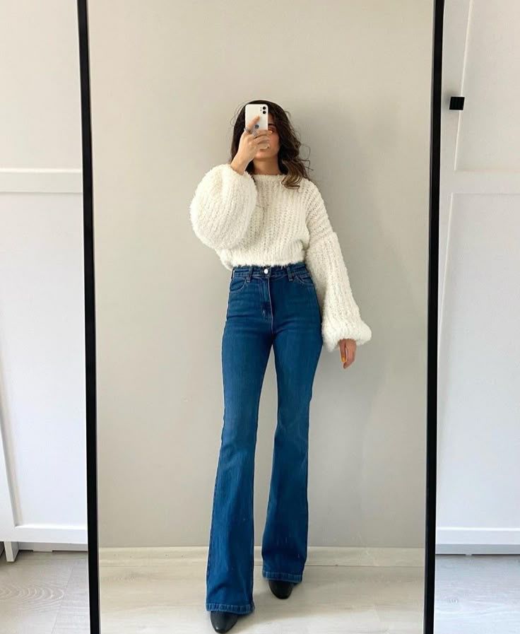 Mango Dark Blue Flare Jeans