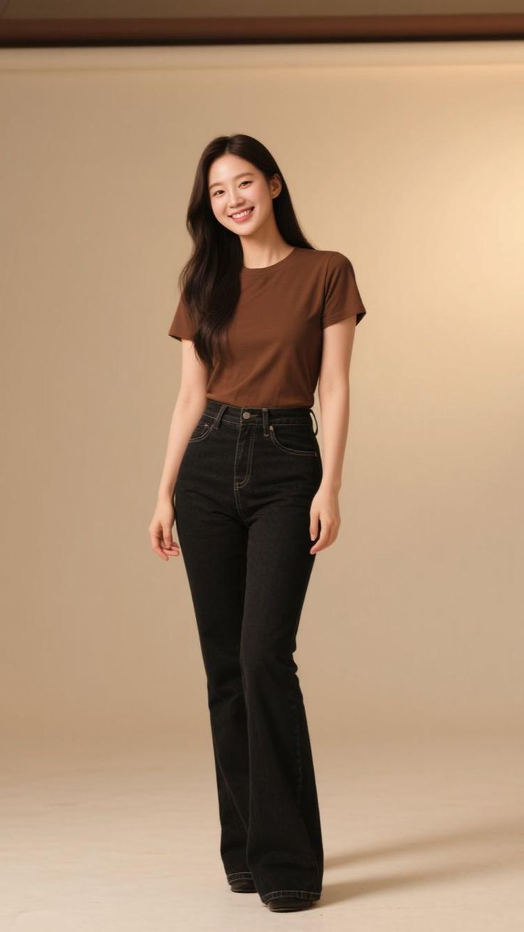 Mango Pure Black Wideleg Jeans.