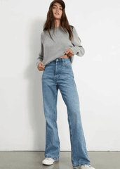 Mango Mid Blue High-Waisted Flare Jeans