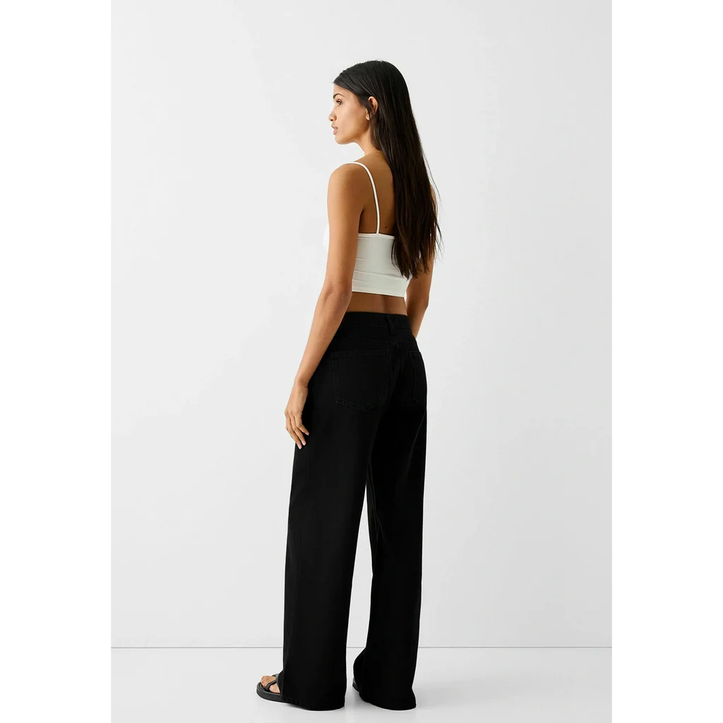 HM Pure Black High Waisted Wide Leg jeans