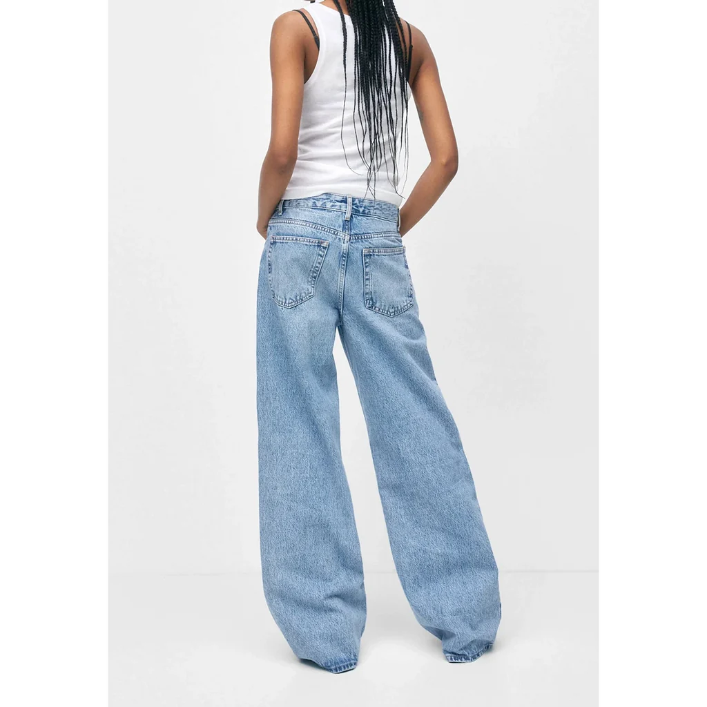 HM Light Blue High Waisted Wide Leg jeans
