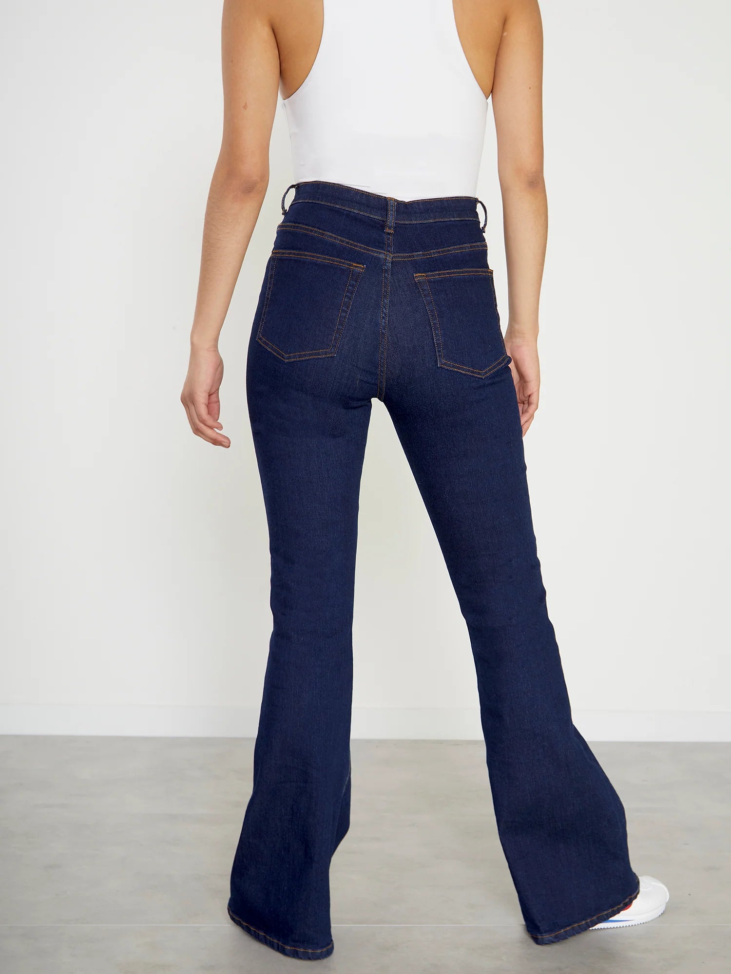 MNG Dark Blue high waisted flare jeans
